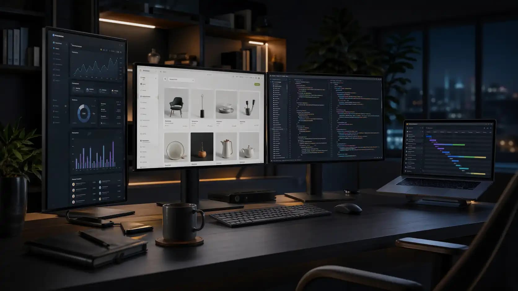 CrysoLabs project delivery workspace with dashboards and code
