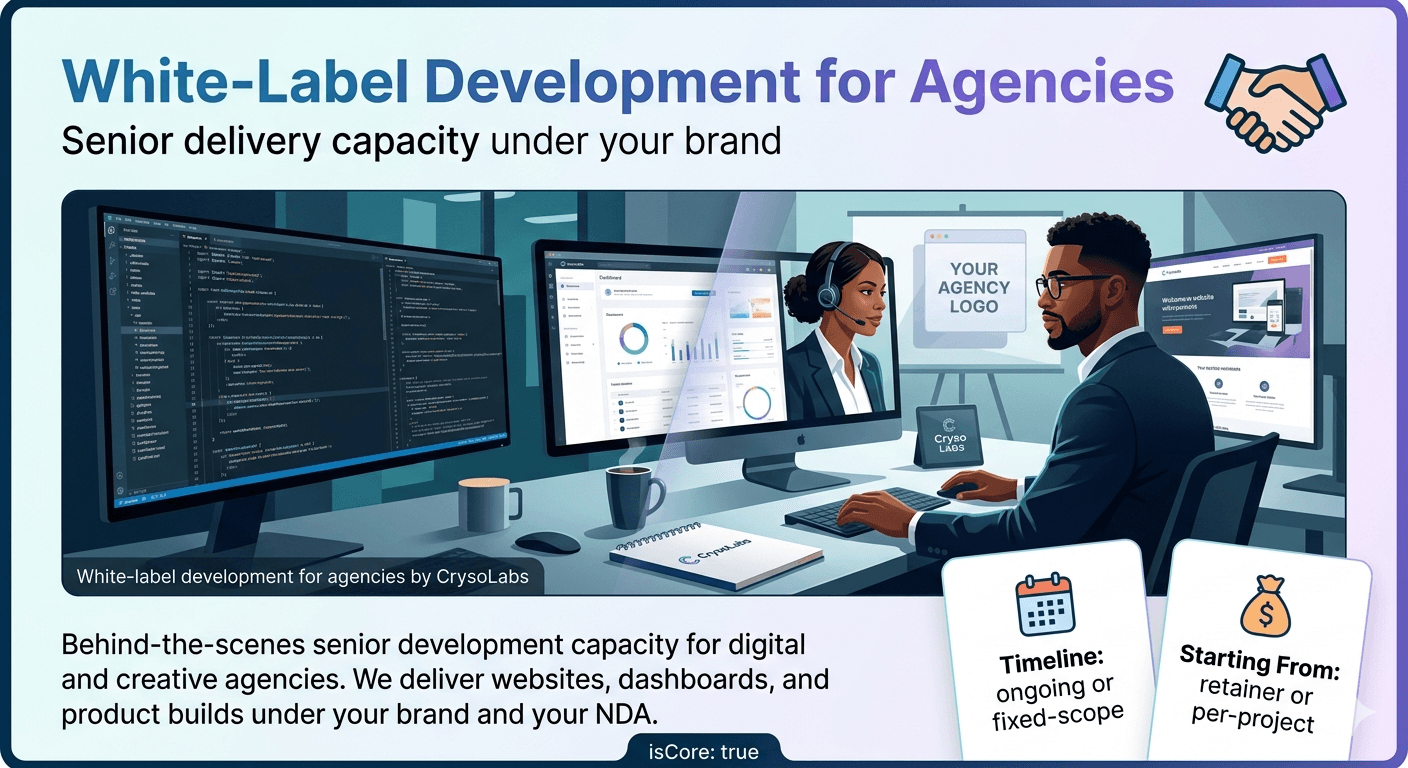 White-label development for agencies by CrysoLabs