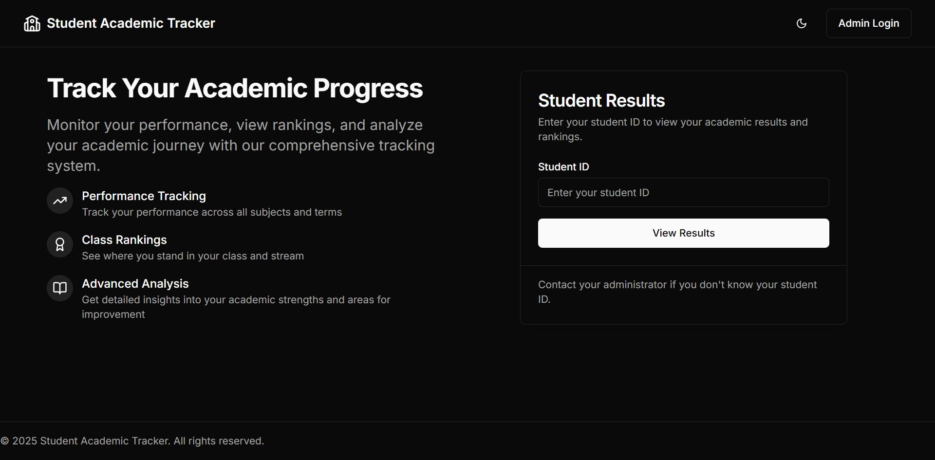 MRCM AL Student Result Tracker Landing Page