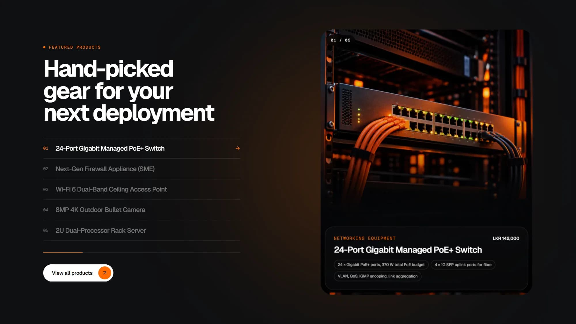 Featured products stack