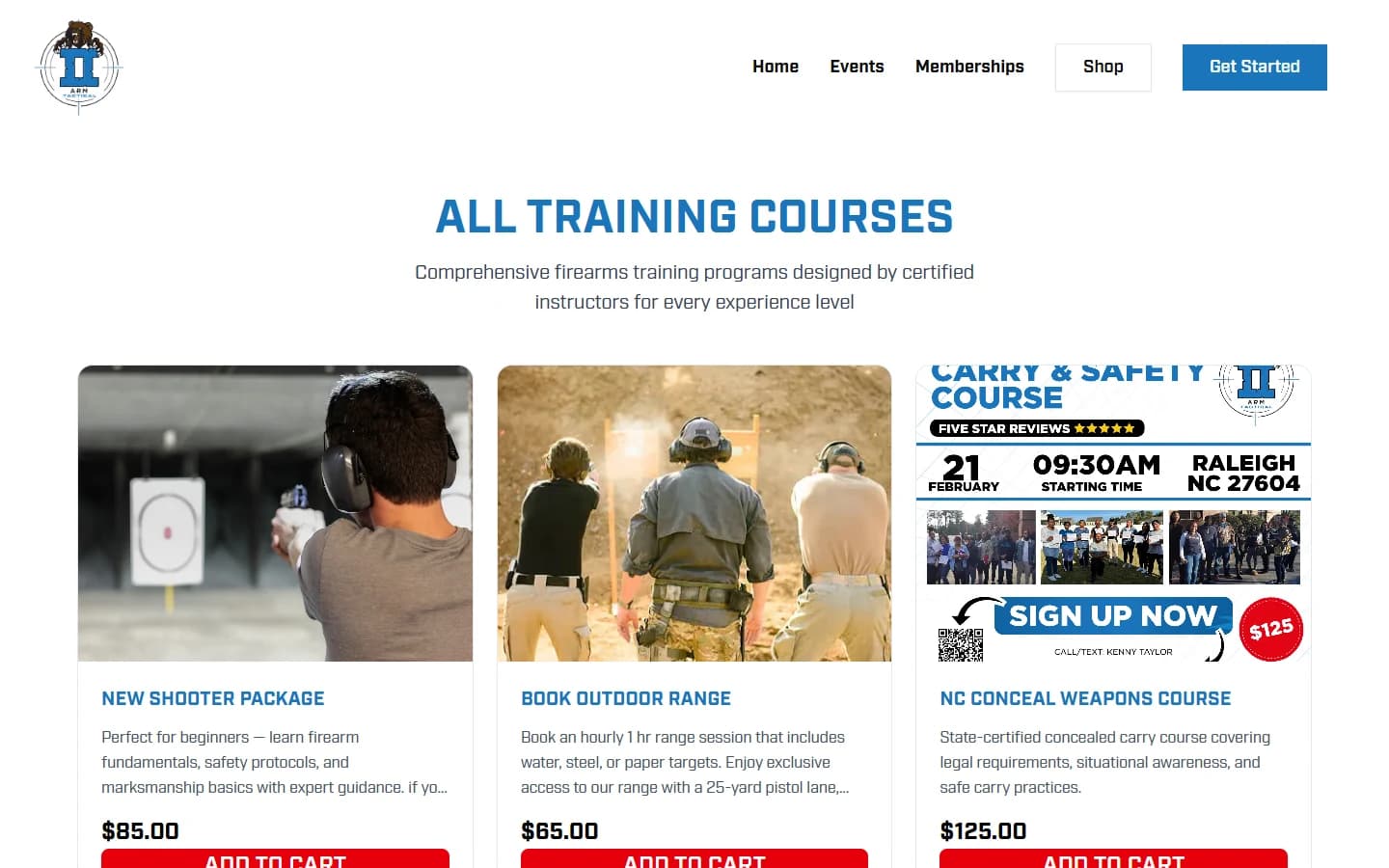Course discovery — The course catalogue gives visitors a dedicated place to explore available training.